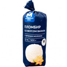 Мороженое пломбир со вкусом ванили 12% Молочный Знак, 500г в магазинах Перекресток