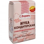 Мука С.Пудовъ Кондитерская пшеничная самоподнимающаяся высшего сорта, 1кг