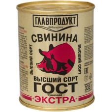 Свинина Главпродукт Экстра тушёная, 338г в магазинах Перекресток