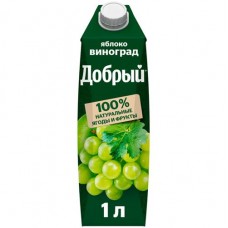 Нектар Добрый яблоко виноград для детского питания, 1л в магазинах Перекресток
