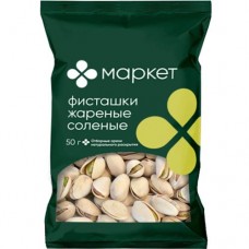 Фисташки жареные неочищенные солёные Маркет, 50г в магазинах Перекресток