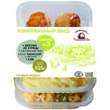 Обед комплексный Домашний очаг Меню Ė3, 525г в магазинах Перекресток