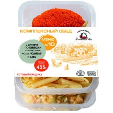 Обед комплексный Домашний очаг Меню Ė10, 435г в магазинах Перекресток