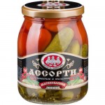 Ассорти Скатерть-Самобранка из корнишонов и томатов черри, 720г