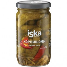 Корнишоны Iska с перцем чили маринованные, 350г в магазинах Перекресток