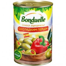 Оливки Bonduelle Мансанилья со сладким перцем, 300г в магазинах Перекресток
