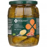 Огурцы По-Дижонски с мёдом и горчицей целые маринованные Маркет Перекрёсток, 680г