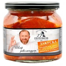 Закуска Ресторация Обломов Индийское карри из нута со специями имбирём и чечевицей, 450г в магазинах Перекресток
