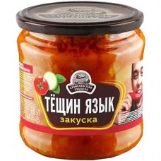 Закуска овощная Семилукская трапеза Тёщин Язык стерилизованная, 460г в магазинах Перекресток