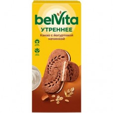 Печенье Belvita Утреннее злаки-какао-йогуртовая начинка, 253г в магазинах Перекресток