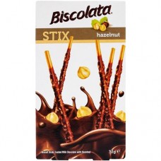 Палочки Biscolata бисквитные покрытые молочным шоколадом и фундуком, 32г в магазинах Перекресток