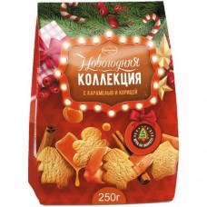 Печенье Брянконфи Новогодняя коллекция с карамелью и корицей сдобное, 250г в магазинах Перекресток