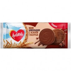 Печенье Любятово Шоколадное с нежной глазурью сдобное, 197г в магазинах Перекресток
