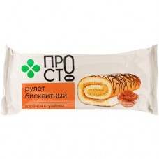 Рулет бисквитный с кремом варёная сгущёнка Пр!ст, 200г в магазинах Перекресток