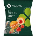 Мини-маффины с клубничным джемом Маркет, 432.9г