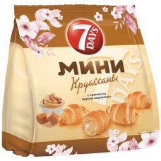 Круассаны 7Days мини c кремом со вкусом Карамель, 265г в магазинах Перекресток