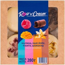 Набор мини-чизкейков Rock N Cream Малина-манго-нью-йорк-шоколад, 280г в магазинах Перекресток