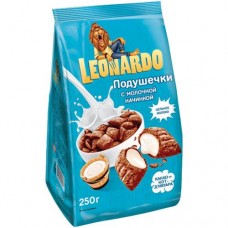 Подушечки Leonardo с молочной начинкой, 250г в магазинах Перекресток