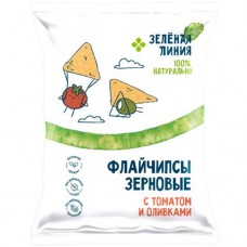 Флайчипсы зерновые со вкусом томата и оливки Зелёная Линия, 40г в магазинах Перекресток