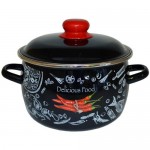 Кастрюля Brownie Chilli эмалированная сферическая, 2л Кастрюля Brownie Chilli эмалированная сферическая, 2л