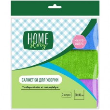 Салфетки для уборки из микрофибры 30x30см Home Story, 3шт в магазинах Перекресток