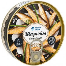 Шпроты копчёные из балтийской кильки в масле Новый Океан, 160г в магазинах Перекресток