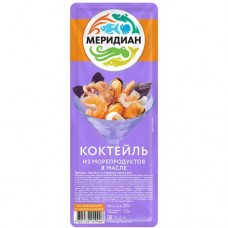 Коктейль из морепродуктов Меридиан в масле, 200г в магазинах Перекресток