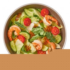 Салат с тигровыми креветками, черри и соусом с анчоусами Шеф Перекрёсток, 160г в магазинах Перекресток