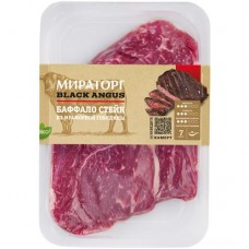 Стейк говяжий Мираторг Black Angus Баффало без кости категория А охлаждённый, 390г в магазинах Перекресток