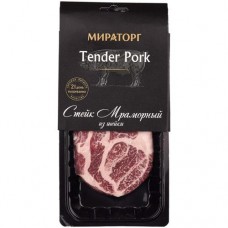 Стейк свиной Мираторг Tender Pork из шейки мраморный на кости категории Б охлаждённый, 280г в магазинах Перекресток