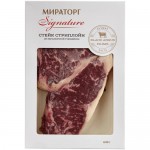 Стейк говяжий Мираторг Стриплойн Black Angus Signature без кости категория А охлаждённый, 640г