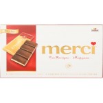 Шоколад тёмный Merci с марципаном, 112г