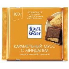 Шоколад молочный Ritter Sport карамельный мусс с миндалём, 100г в магазинах Перекресток