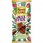 Шоколад молочный Alpen Gold Max Fun молочный Ягоды+взрывная карамель и шипучие шарики, 150г