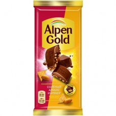 Шоколад молочный Alpen Gold с солёным арахисом и крекером, 85г в магазинах Перекресток