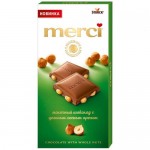Шоколад молочный Merci с цельным лесным орехом, 100г