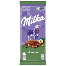 Шоколад молочный Milka с фундуком, 85г в магазинах Перекресток