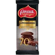 Шоколад горький Россия-Щедрая Душа Российский 70% какао, 82г в магазинах Перекресток