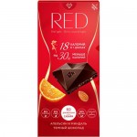 Шоколад тёмный Red Delight с апельсином и миндалём, 85г