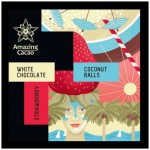 Шоколад белый Amazing Cacao клубничный с кокосовыми шариками, 60г