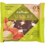 Шоколад Wellness Apriori горький без сахара с миндалем и фисташкой, 50г