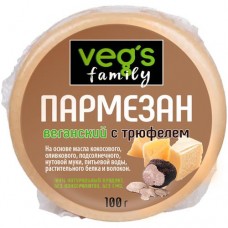 Пармезан Vegs Family с трюфелем белковый пищевой на растительной основе со вкусом сыра Пармезан, 100г в магазинах Перекресток
