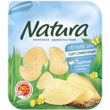 Сыр Natura Сливочный Лёгкий нарезка 16%, 150г в магазинах Перекресток