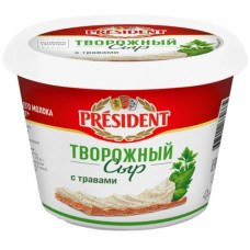 Сыр President творожный с травами 54%, 140г в магазинах Перекресток