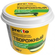 Сыр Pretto творожный с огурцом 65%, 140г в магазинах Перекресток