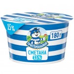 Сметана Простоквашино 15%, 180г