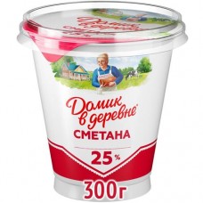 Сметана Домик в деревне 25%, 300г в магазинах Перекресток