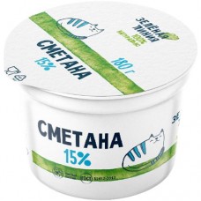 Сметана 15% Зелёная Линия, 180г в магазинах Перекресток