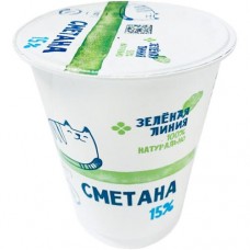 Сметана 15% Зелёная Линия, 350г в магазинах Перекресток