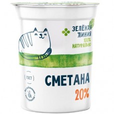 Сметана 20% Зелёная Линия, 300г в магазинах Перекресток